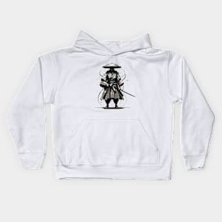 Japanese Samurai Sketch Art Kids Hoodie